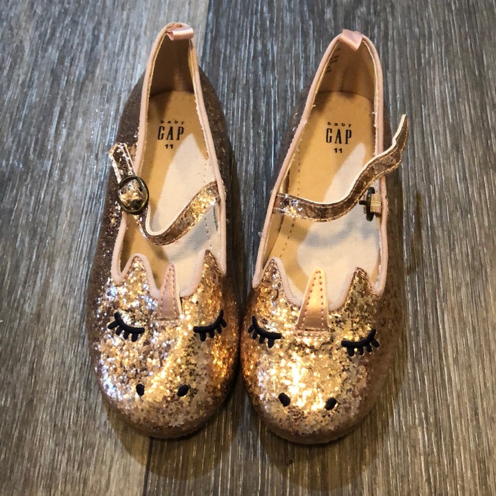 Gold Unicorn Glitter Shoes